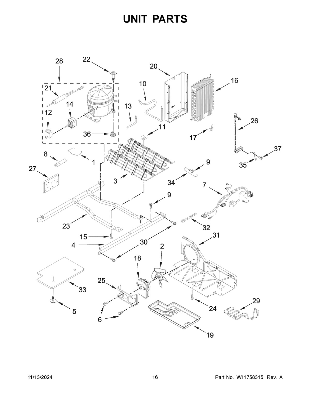 09 - Unit Parts Diagram and Parts List for WRS315SNHM09  Whirlpool Refrigerator