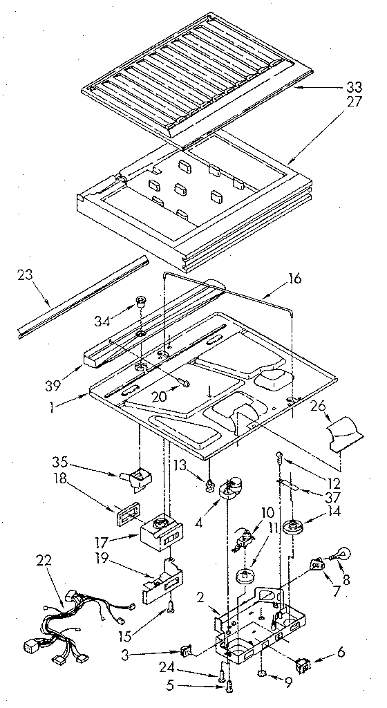 Compartment Separator Diagram and Parts List for ET20GKXSG02  Whirlpool Refrigerator