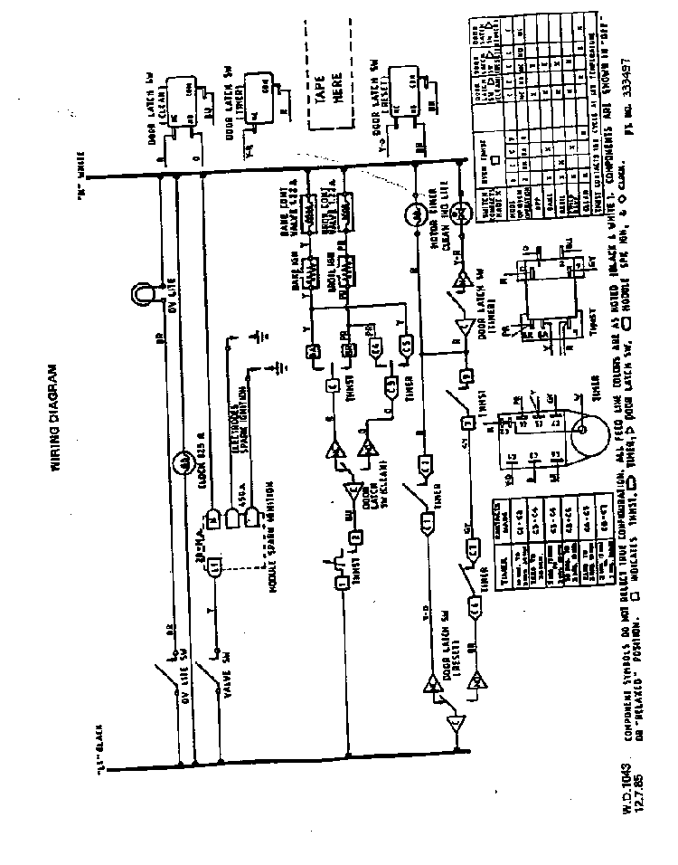 Wiring Diagram Diagram and Parts List for 1346*0A  Roper Range
