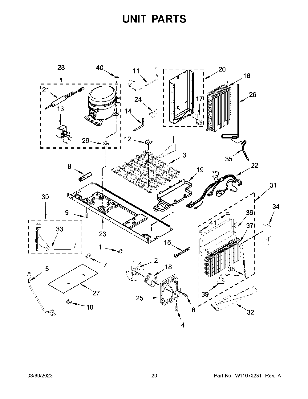 Unit Parts Diagram and Parts List for KRSC703HPS05  KitchenAid Refrigerator
