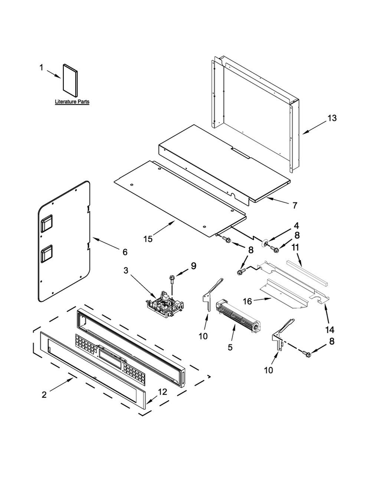 Control Panel Parts Diagram and Parts List for KOCE500ESS02  KitchenAid Microwave