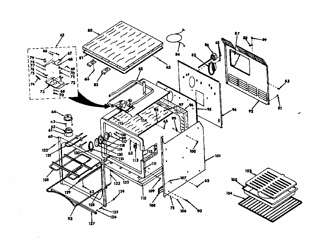 Body Section Diagram and Parts List for 8504247340  Kenmore Range