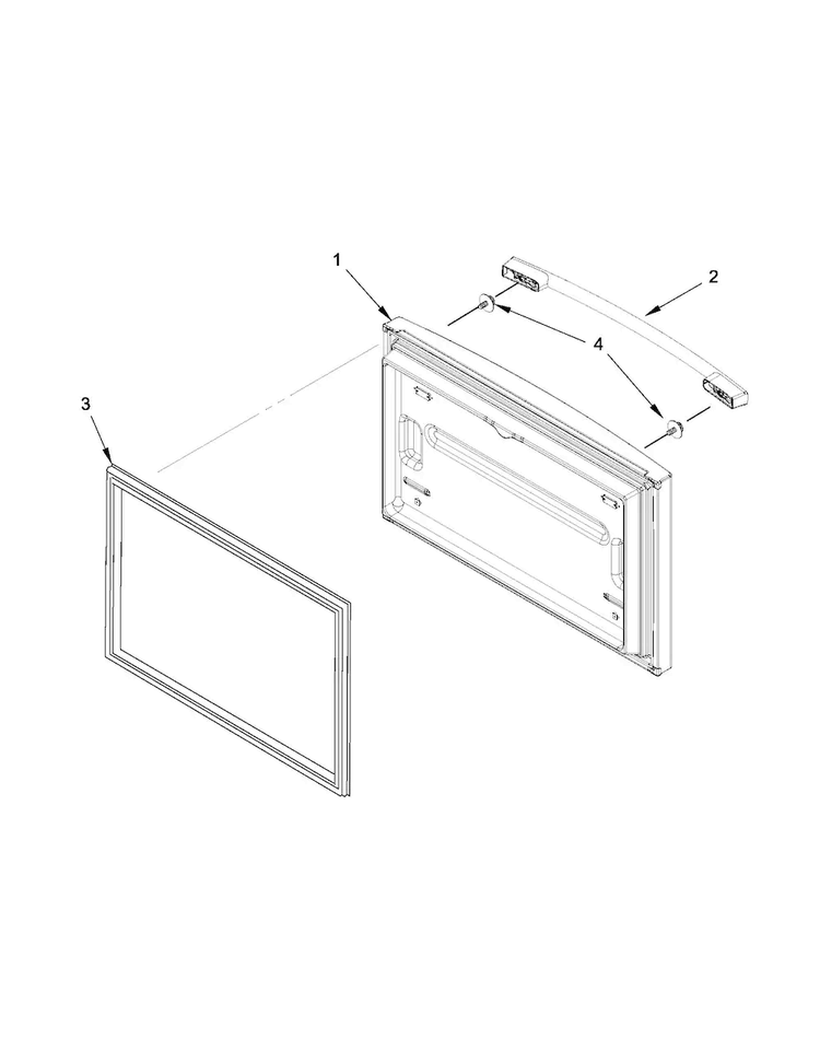 Freezer Door Parts Diagram and Parts List for GX2FHDXVQ07  Whirlpool Refrigerator