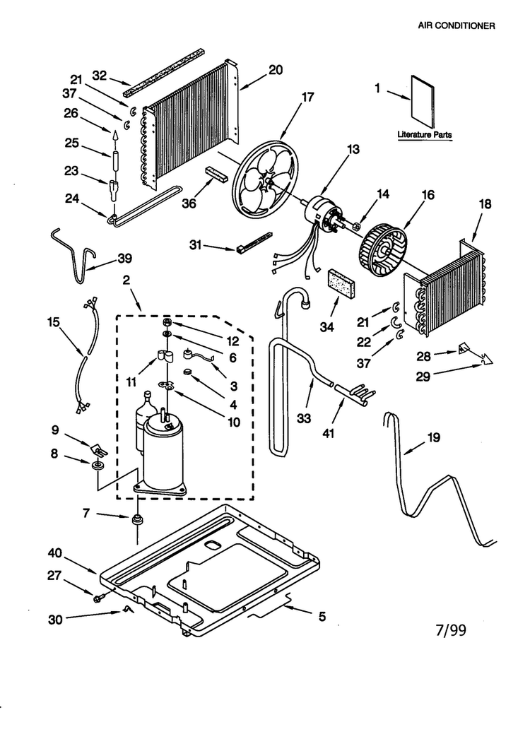 Unit Diagram and Parts List for ACQ12XH0  Whirlpool Air Conditioner
