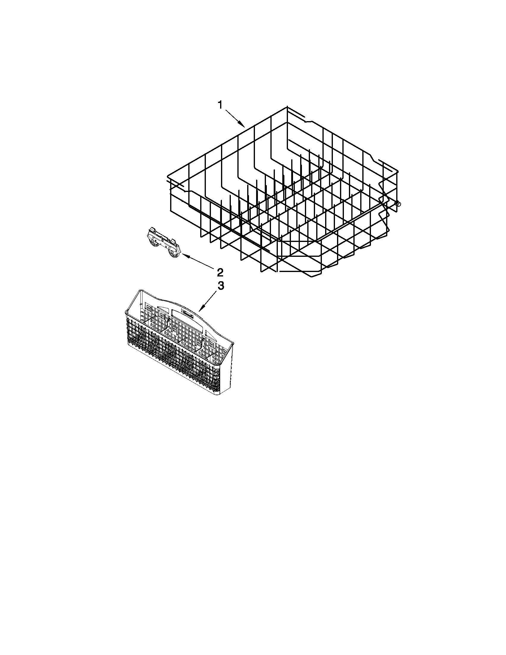 Lower Rack Parts Diagram and Parts List for 66513292K114  Kenmore Dishwasher