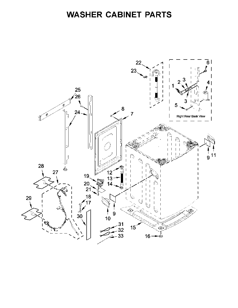 Washer cabinet parts Diagram and Parts List for 11081442710  Kenmore Washer Dryer Combo