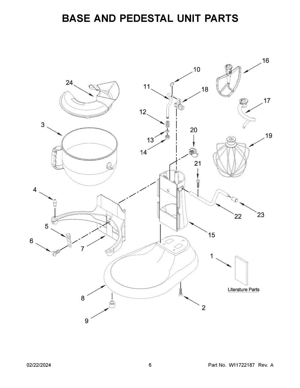 Base And Pedestal Unit Parts Diagram and Parts List for 3KSM60SPXTER0  KitchenAid Mixer