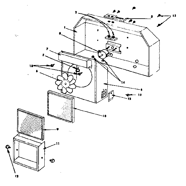 Range Hood Assembly Diagram and Parts List for 1555356700  Kenmore Range Hood