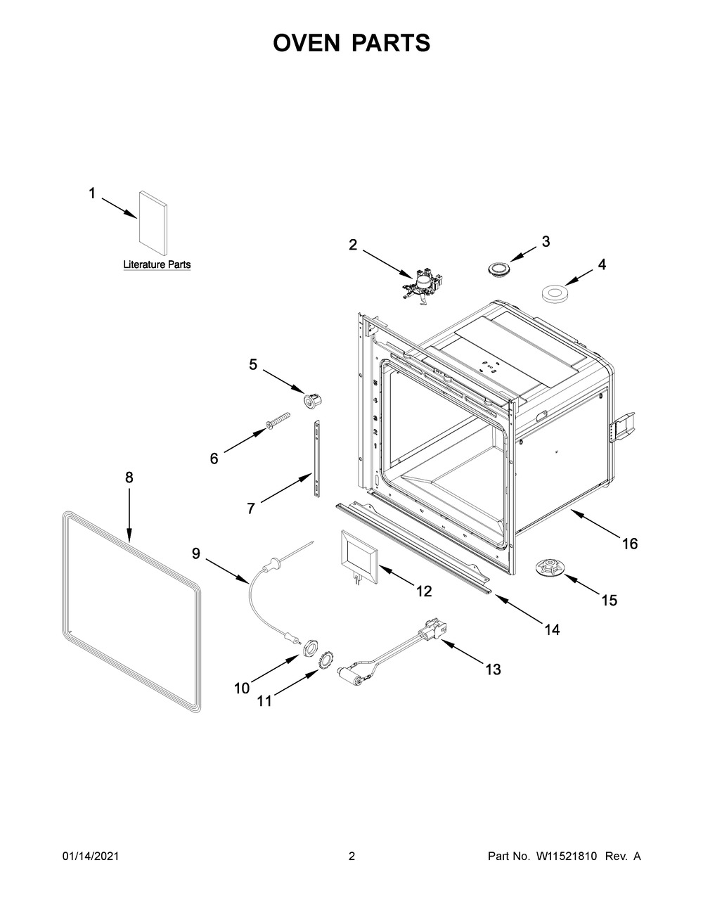 Oven Parts Diagram and Parts List for JJW2424HM0  Whirlpool Wall Oven