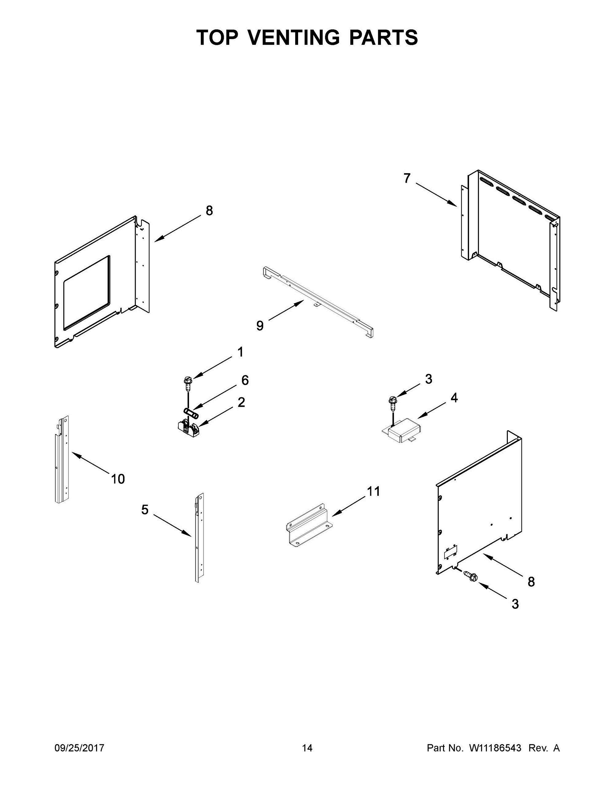 08 - TOP VENTING PARTS Diagram and Parts List for JMW3430HS00  Whirlpool 