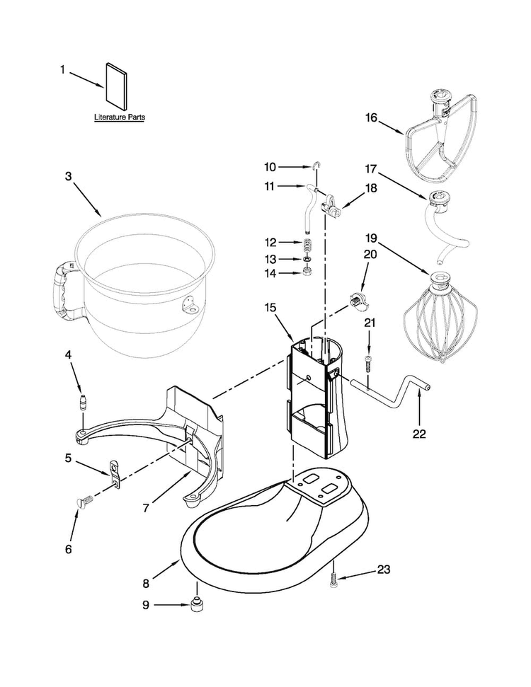 Base And Pedestal Unit Diagram and Parts List for KSM6573COB2  KitchenAid Mixer