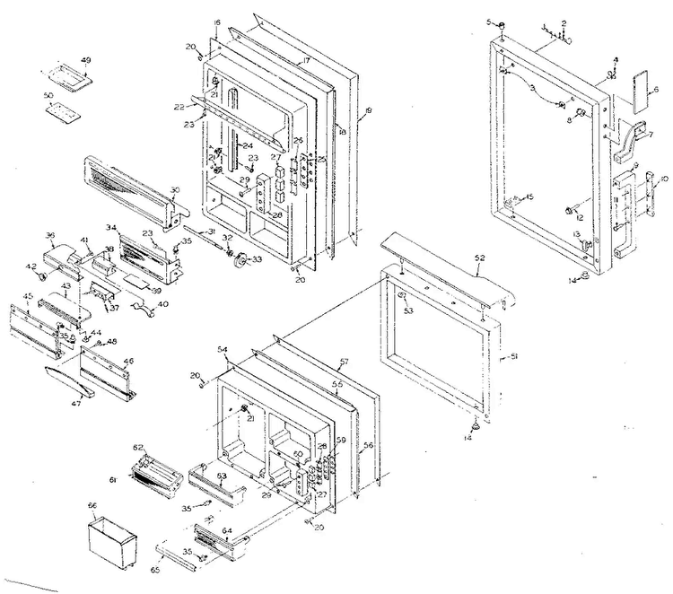 Door Parts Diagram and Parts List for 106N14F-1  Kenmore Refrigerator