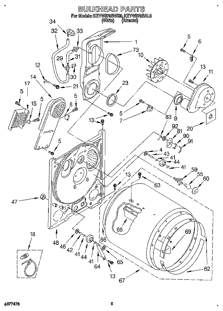 SECTION Diagram and Parts List for KEYW870BAL0  KitchenAid Dryer