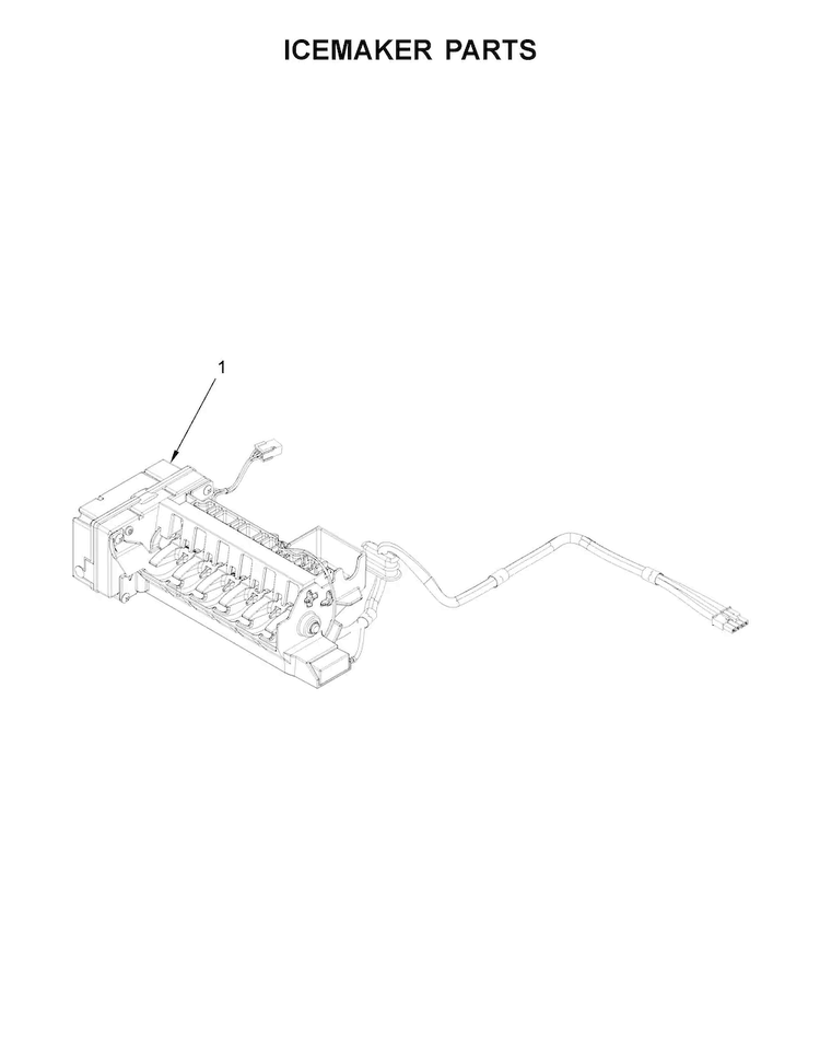 Icemaker Parts Diagram and Parts List for KFIV29PCMS03  KitchenAid Refrigerator