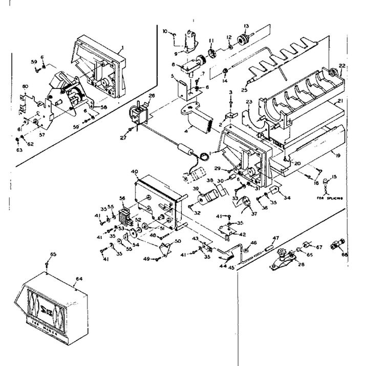 Ice Maker Parts Diagram and Parts List for 106R14GIMY  Kenmore Refrigerator