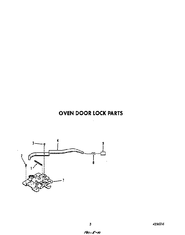 Oven Door Lock Diagram and Parts List for B9608*4  Roper Range