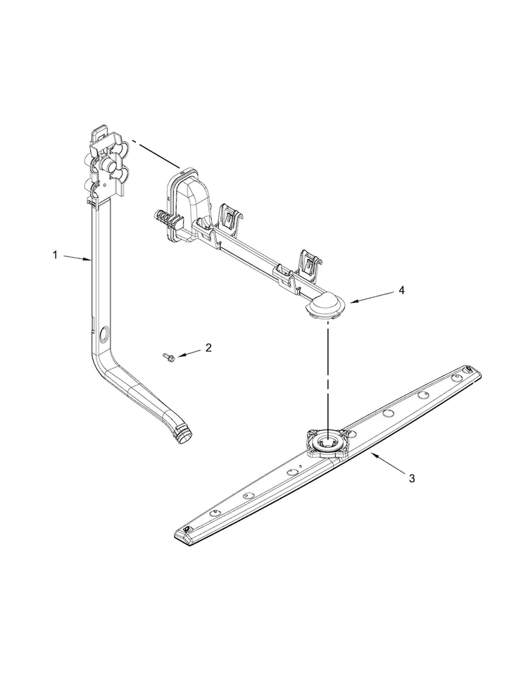 Upper Wash And Rinse Parts Diagram and Parts List for WDF320PADB2  Whirlpool Dishwasher