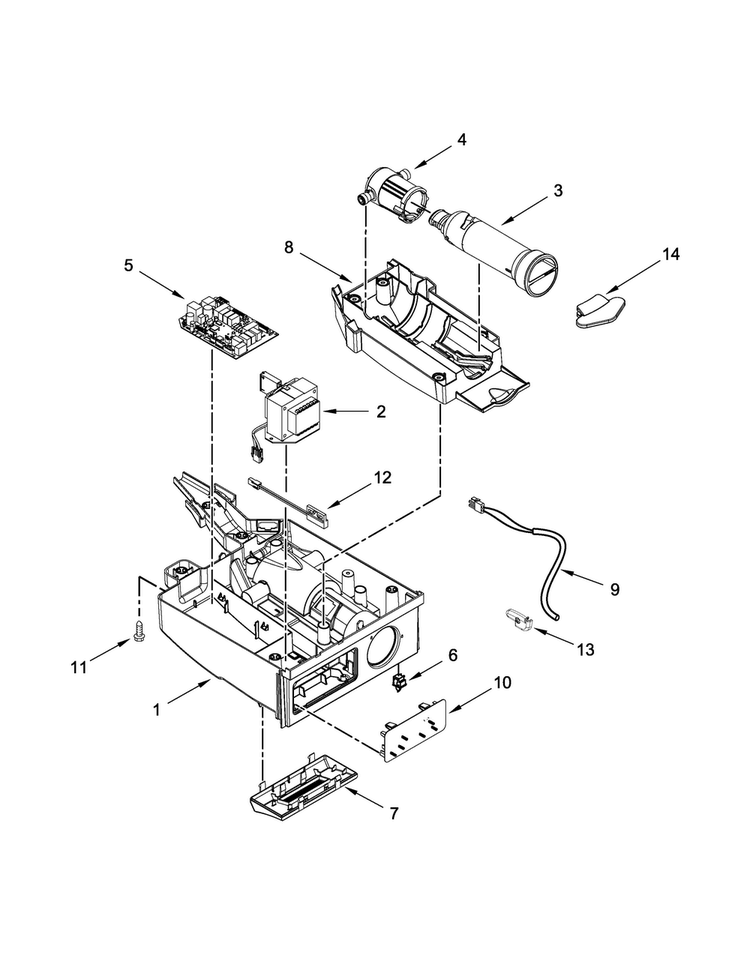 Control Panel Parts Diagram and Parts List for KUID508ESS0  KitchenAid Ice Maker