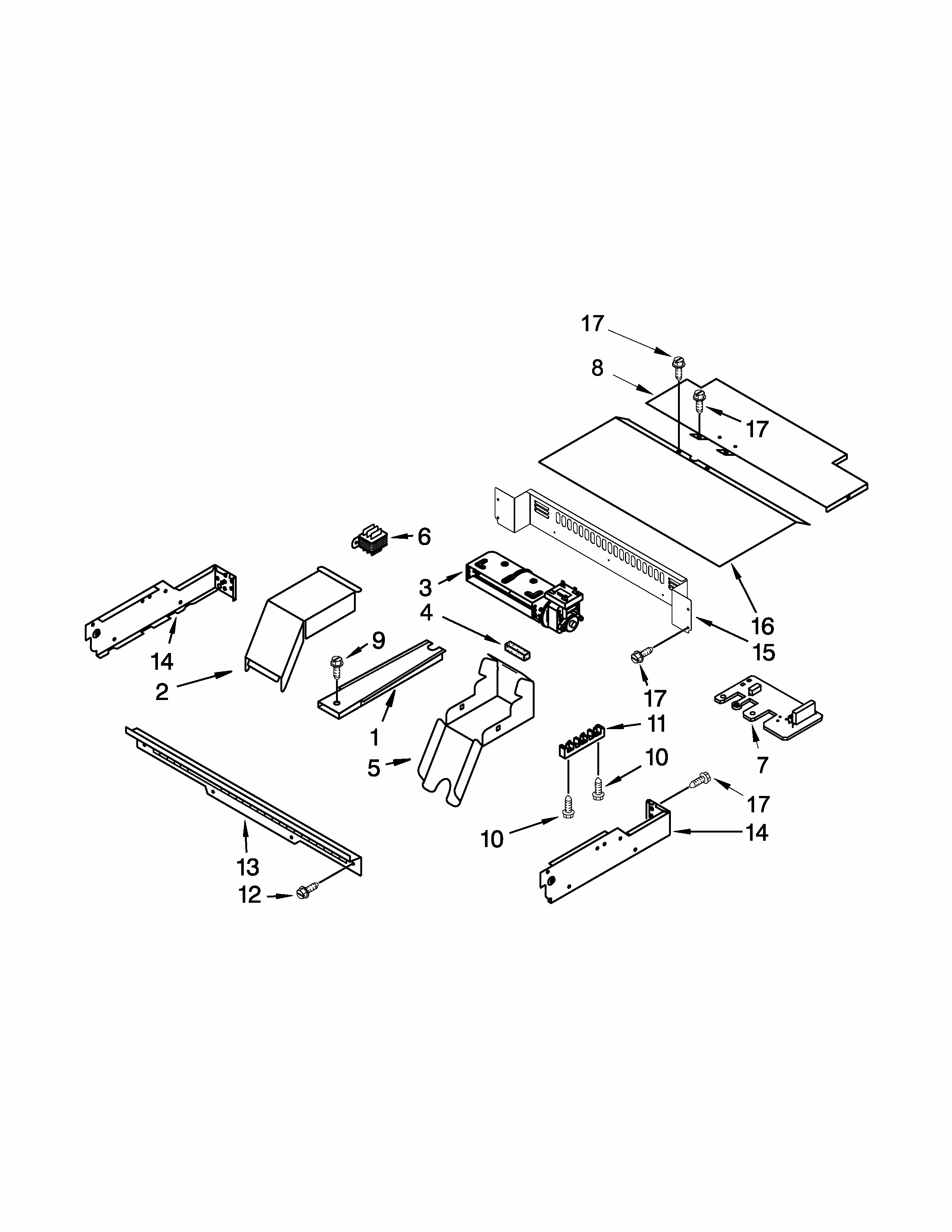 Top Venting Parts Diagram and Parts List for IBS550PWW01  Whirlpool Wall Oven