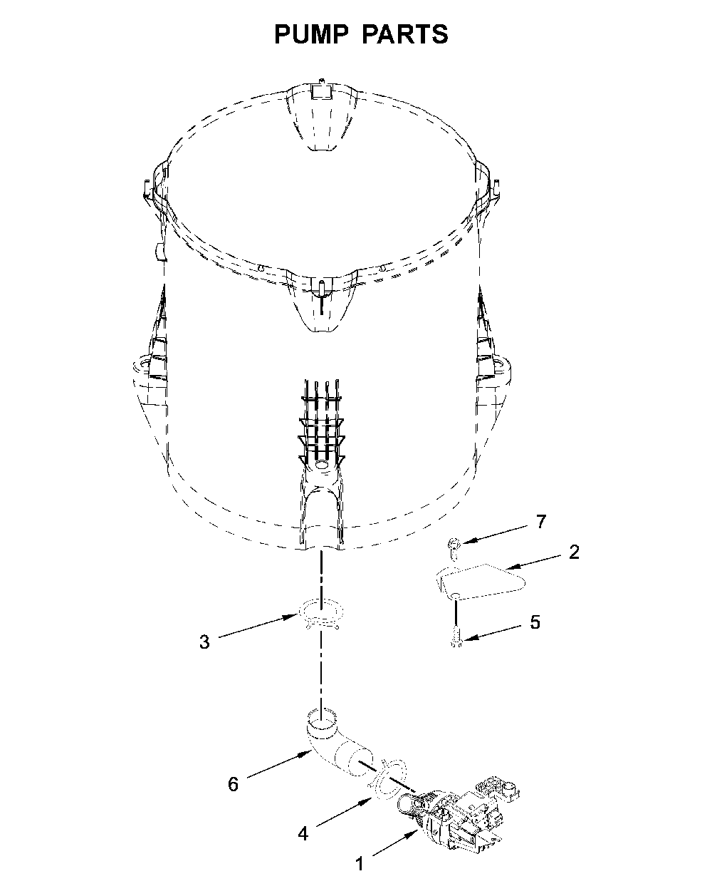 Pump parts Diagram and Parts List for 11028133414  Kenmore Washer
