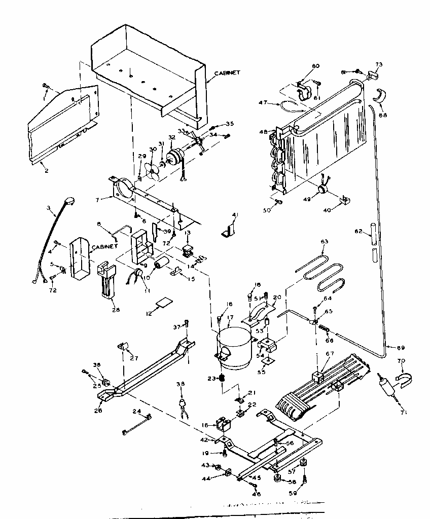 Unit Parts Diagram and Parts List for 106U14G2  Kenmore Refrigerator