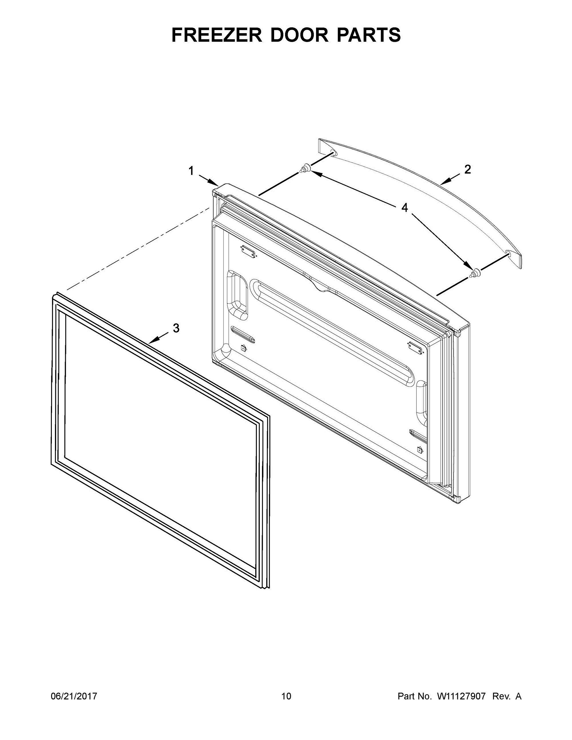 06 - FREEZER DOOR PARTS Diagram and Parts List for WRF532SNHW00  Whirlpool Refrigerator