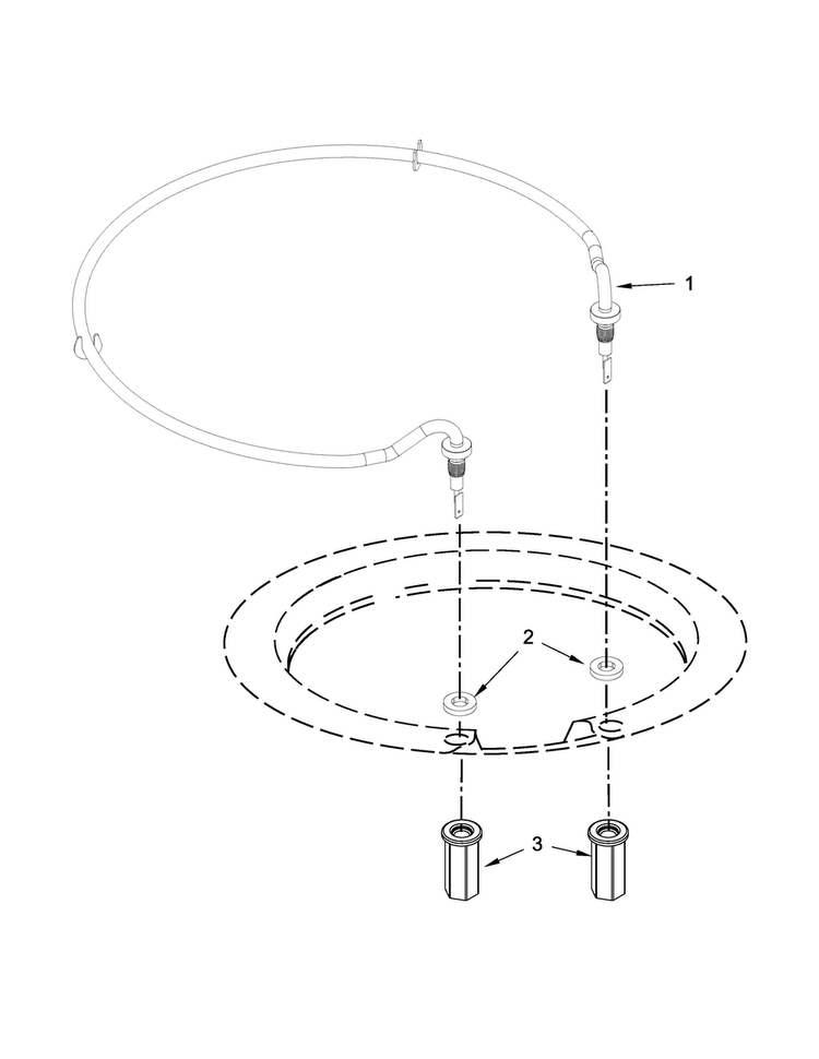 Heater Parts Diagram and Parts List for KUDL15FXSS7  KitchenAid Dishwasher