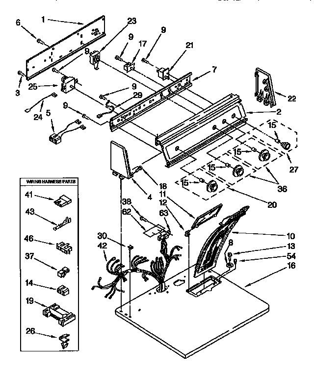 Top And Console Diagram and Parts List for KGYE77BWH1  KitchenAid Dryer