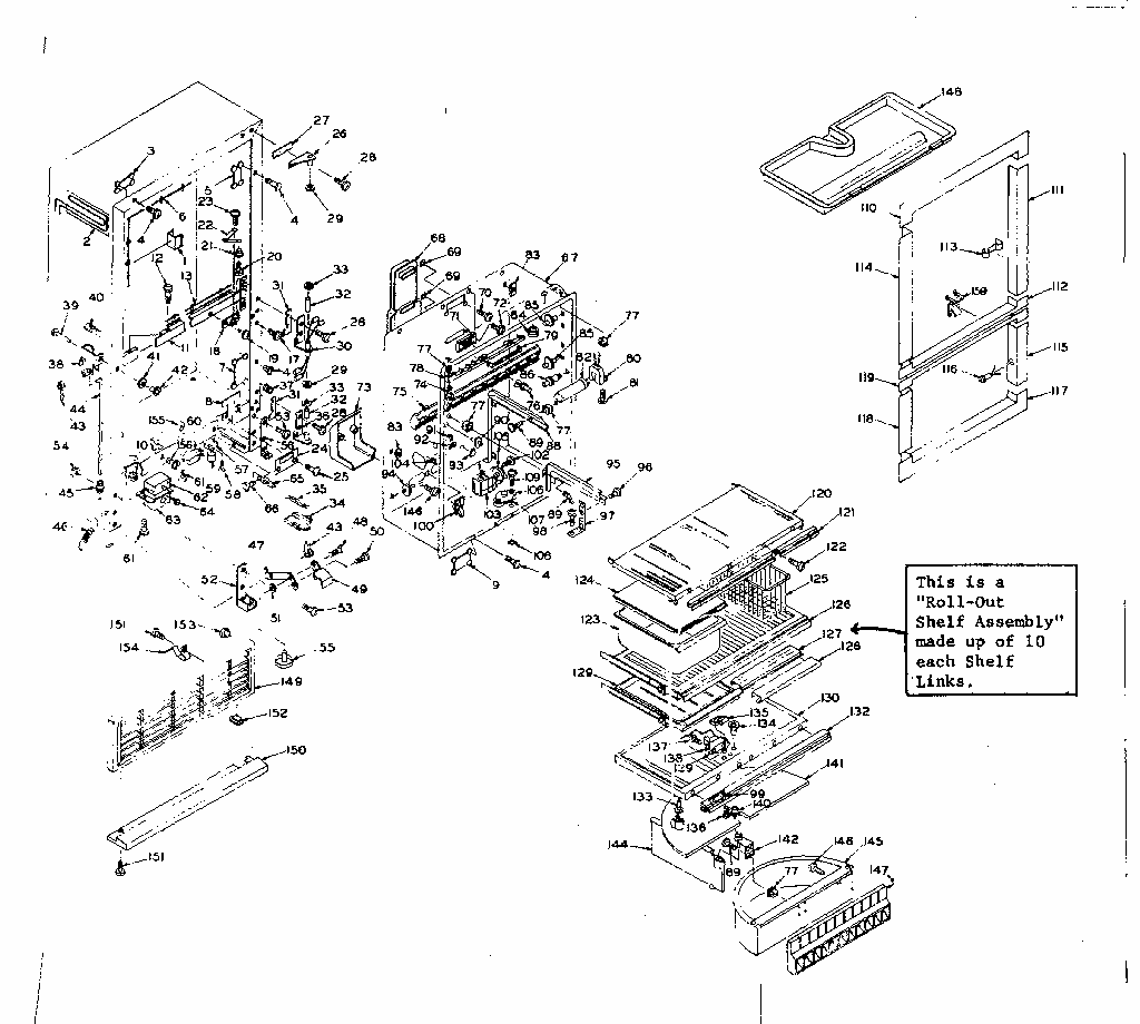Cabinet Parts Diagram and Parts List for 106R14GIM  Kenmore Refrigerator