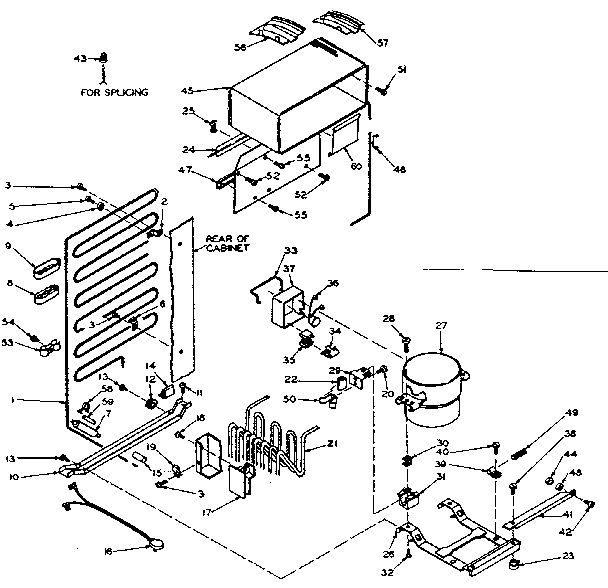 Unit Parts Diagram and Parts List for 106T12DS1  Kenmore Refrigerator