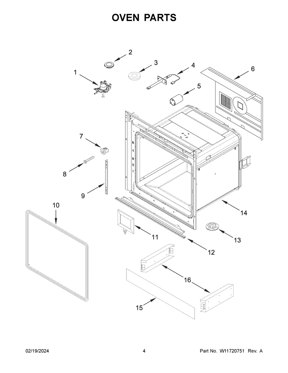 Oven Parts Diagram and Parts List for YKOSC504PPS00  KitchenAid Wall Oven