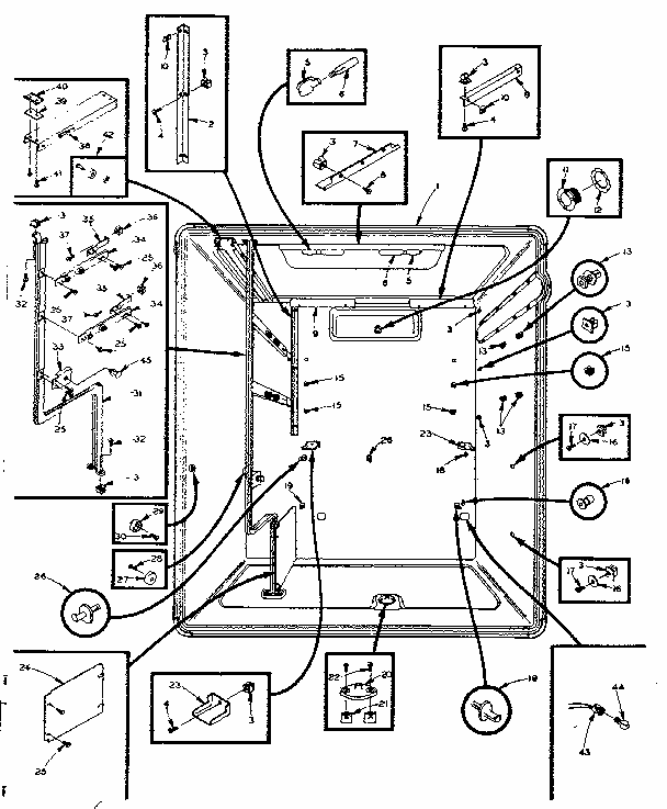 Refrigerator Liner Parts Diagram and Parts List for 106MR11E-G  Kenmore Refrigerator