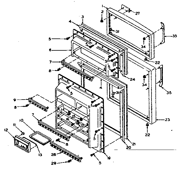 Door Parts Diagram and Parts List for 106T14ES1  Kenmore Refrigerator
