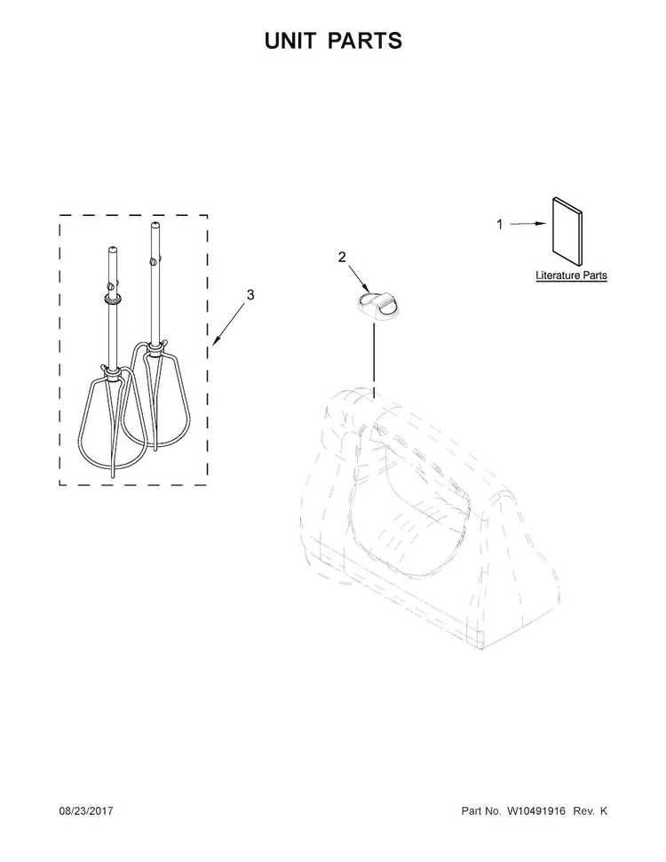 Unit Parts Diagram and Parts List for KHM512GT0  KitchenAid Mixer