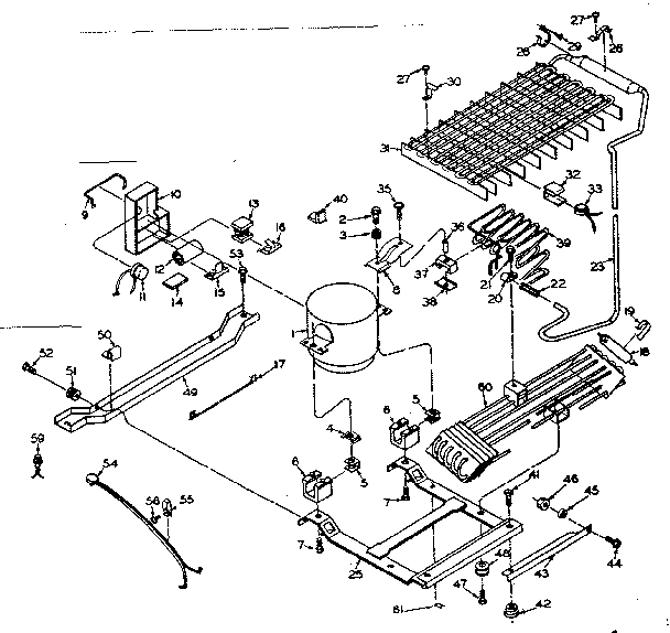 Refrigerator Unit Parts Diagram and Parts List for 106U14E1  Kenmore Refrigerator