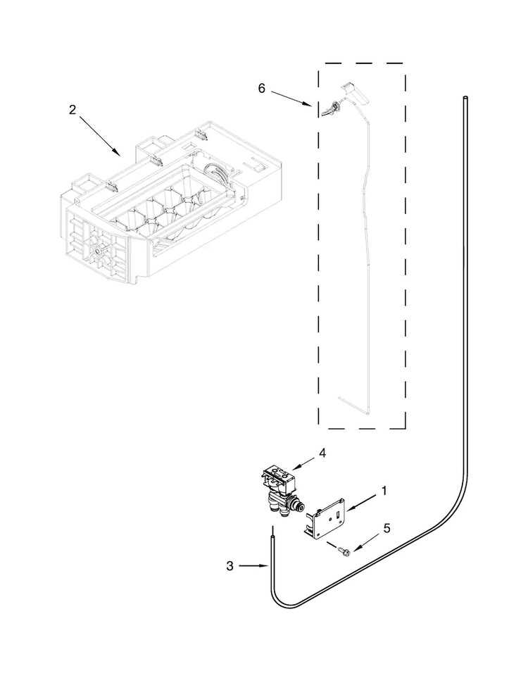 Ice Maker Parts Diagram and Parts List for WRS571CIDW00  Whirlpool Refrigerator