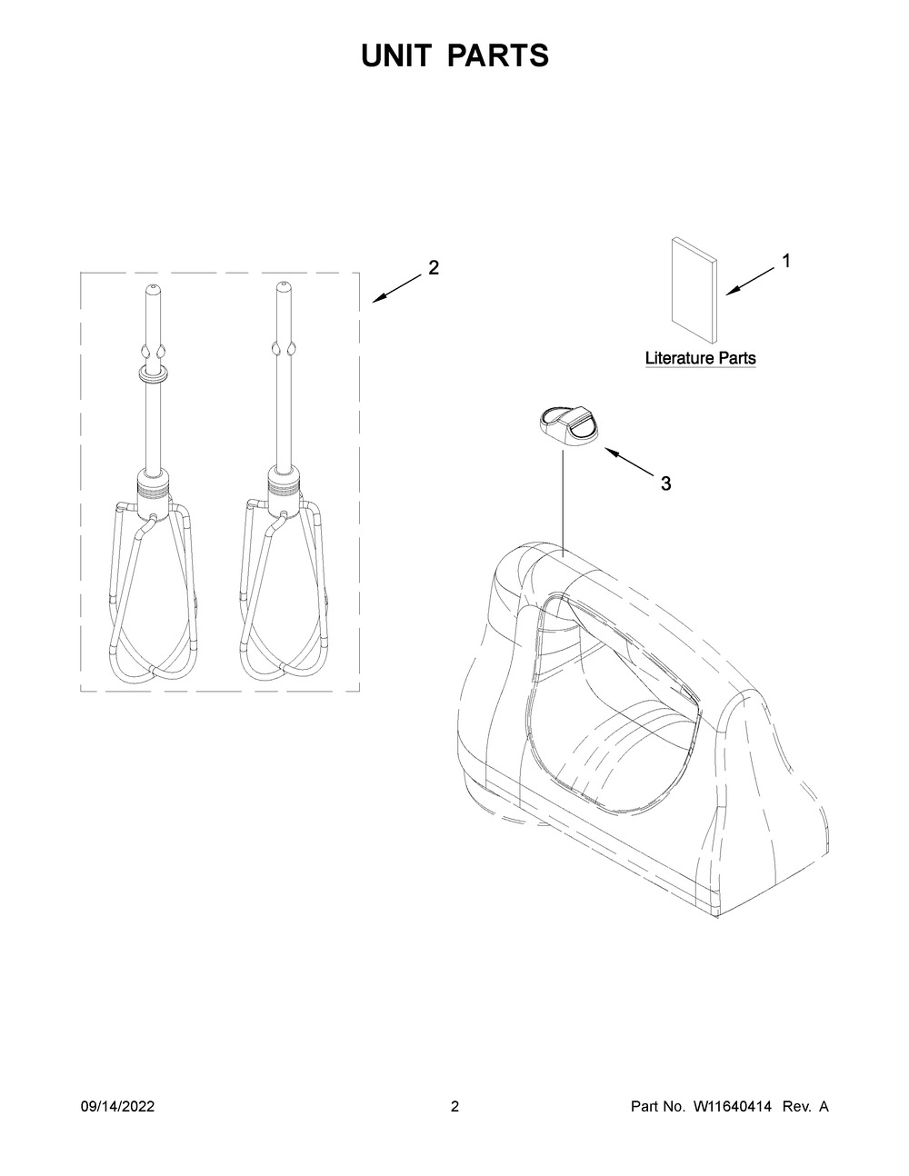 Unit Parts Diagram and Parts List for KHM312OB1  KitchenAid Mixer