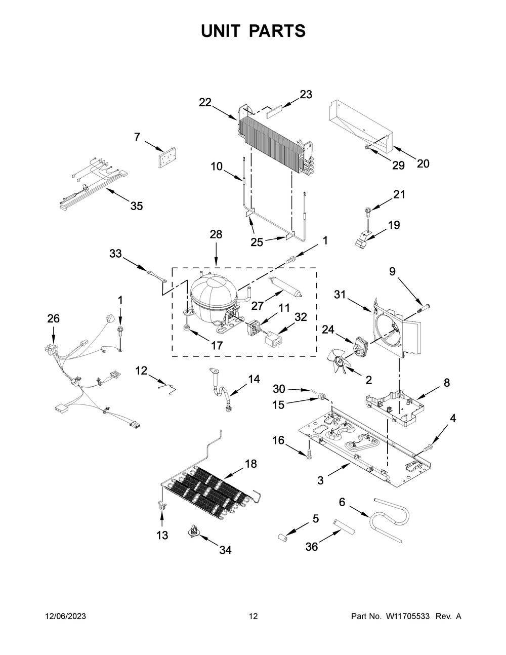 Unit Parts Diagram and Parts List for WRX735SDHB09  Whirlpool Refrigerator