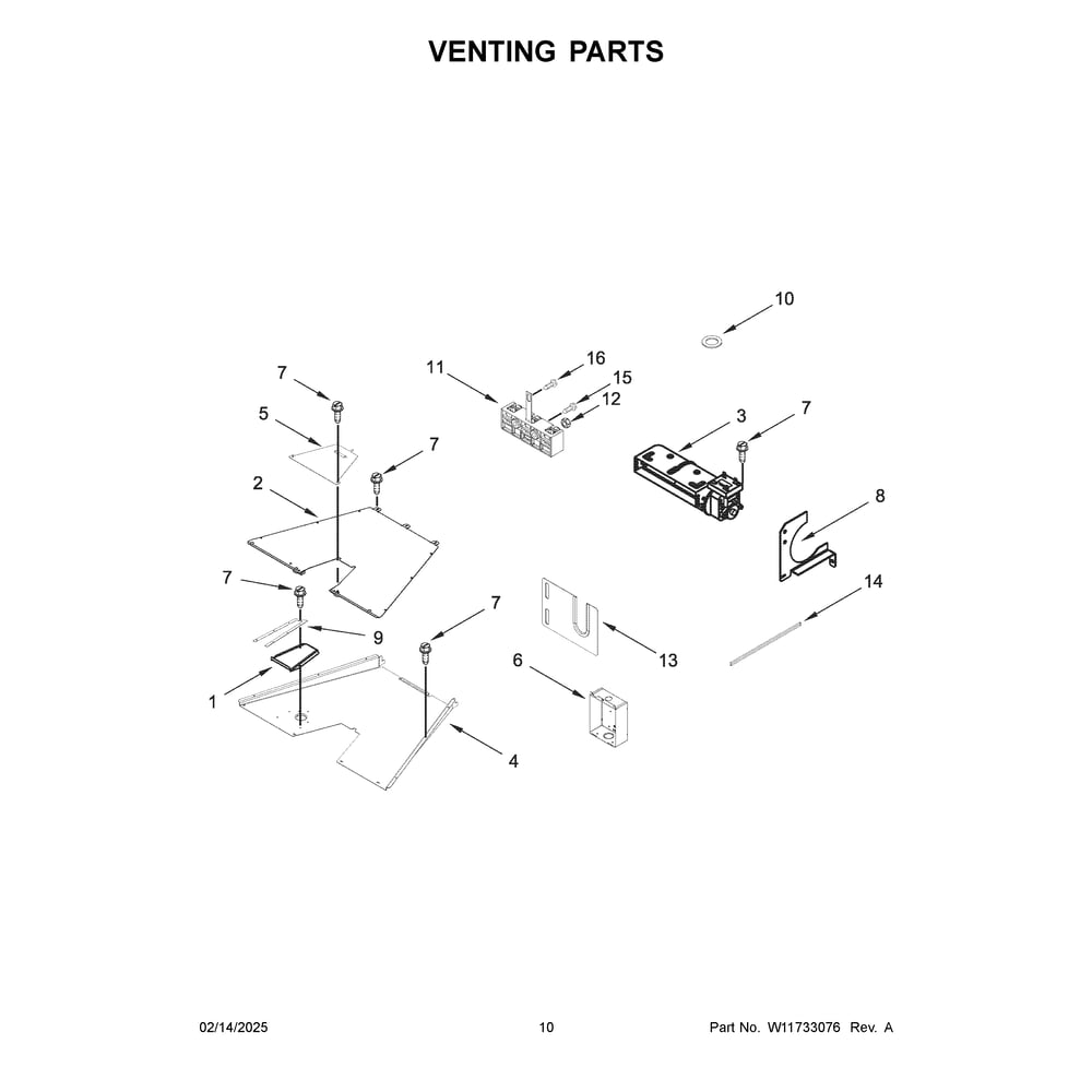 Venting Parts Diagram and Parts List for KFDC506JMB03  KitchenAid Range