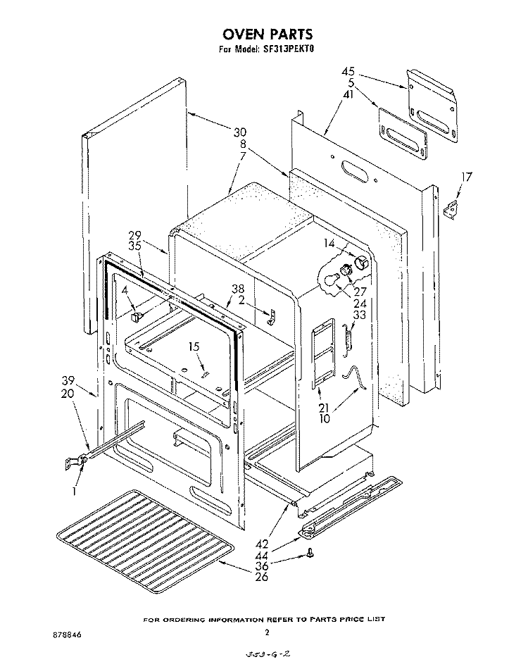 OVEN , LITERATURE Diagram and Parts List for SF313PEKT0  Whirlpool Range