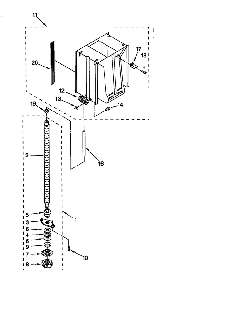 Powerscrew And Ram Diagram and Parts List for GX9000QPGS1  Whirlpool Trash Compactor