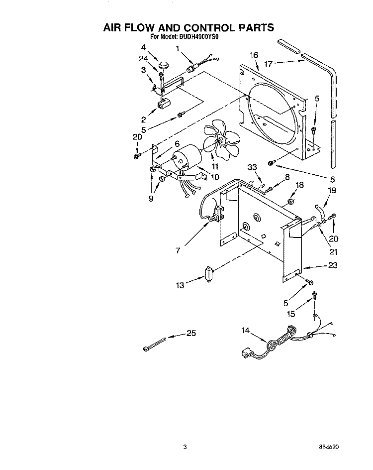 SECTION Diagram and Parts List for BUDH4000YS0  Whirlpool Dehumidifier