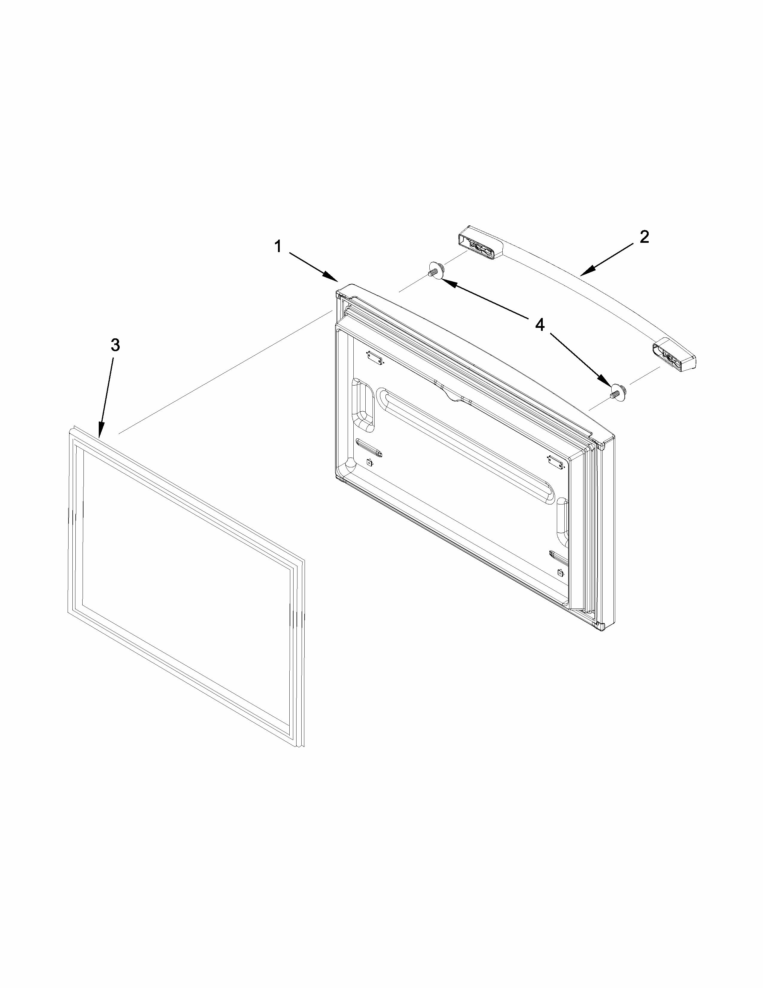Freezer Door Parts Diagram and Parts List for 59679412411  Kenmore Refrigerator
