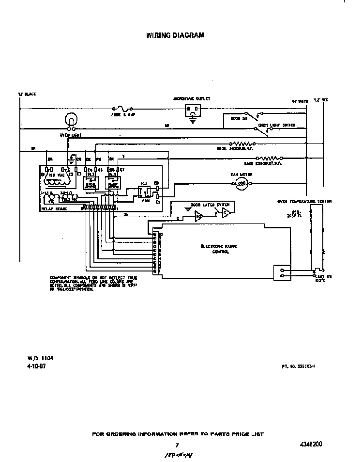 Wiring Diagram and Parts List for B9907*0  Roper Range