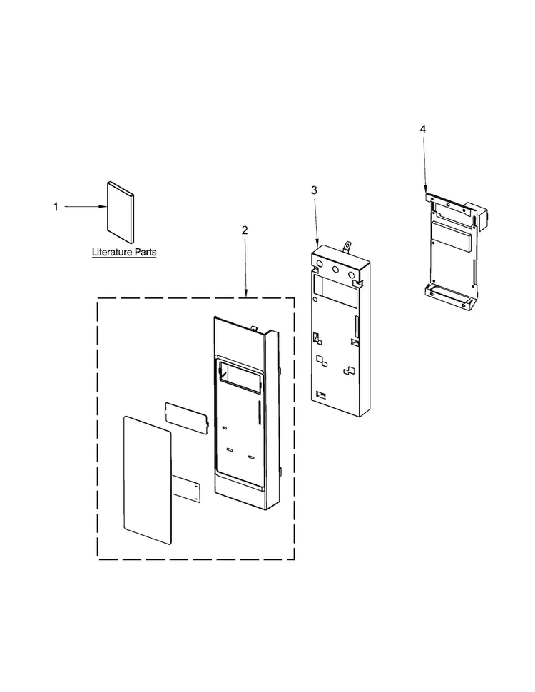 Control Panel Parts Diagram and Parts List for WMH32519CB0  Whirlpool Microwave