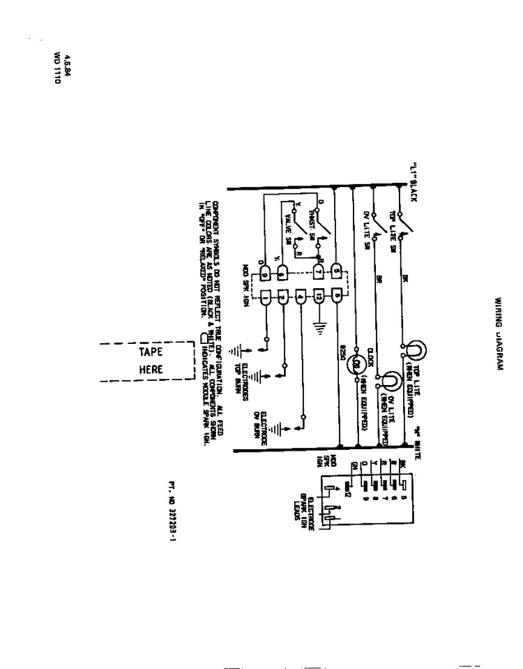 Wiring Diagram Diagram and Parts List for 1445*1A  Roper Range