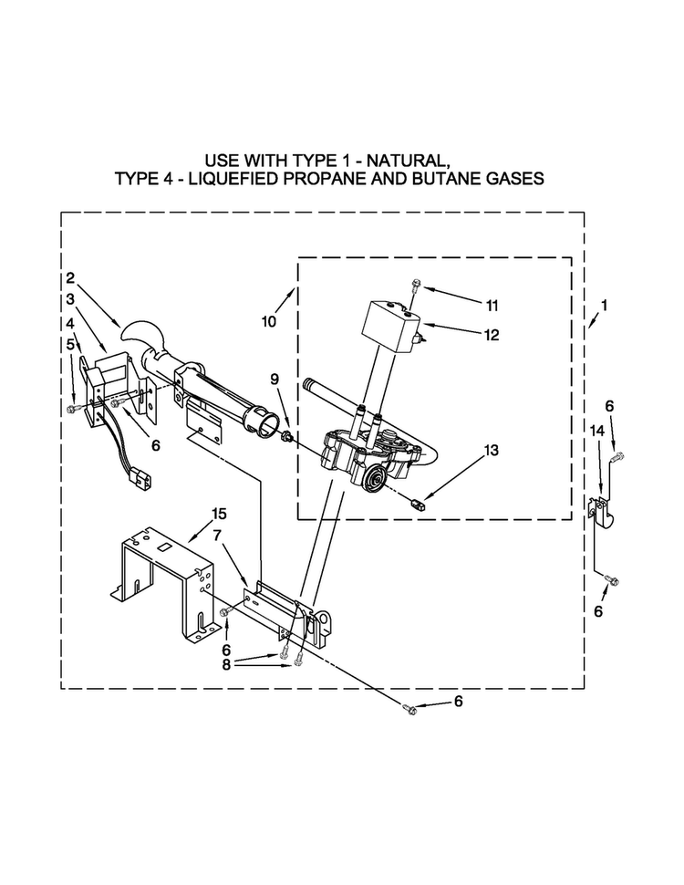 W10480349 Burner Assembly Diagram and Parts List for WGD9051YW2  Whirlpool Dryer