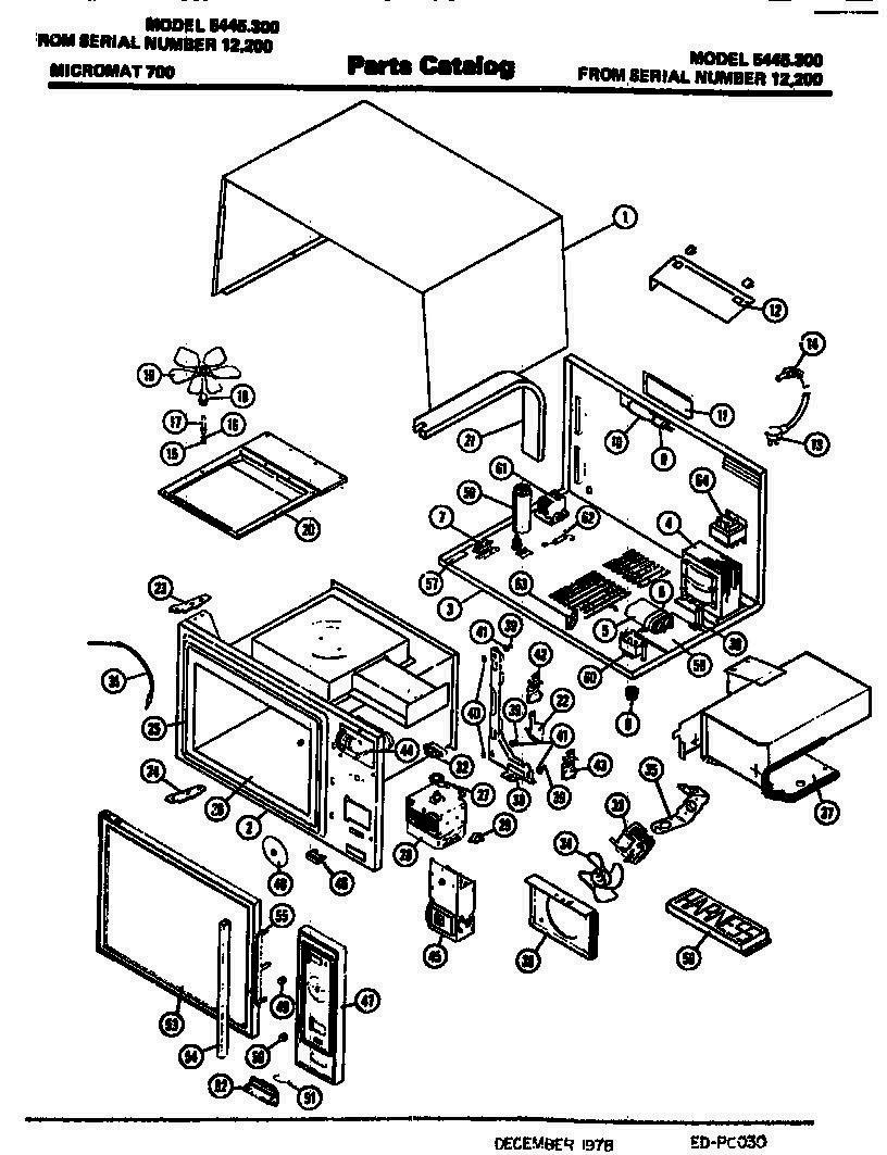 01 - Page 1 Diagram and Parts List for 5445300  Whirlpool Microwave