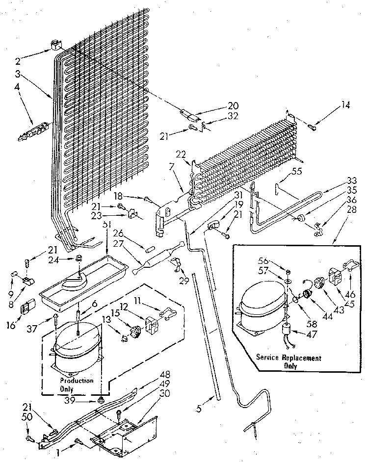 Unit Diagram and Parts List for ET18GKXSN10  Whirlpool Refrigerator