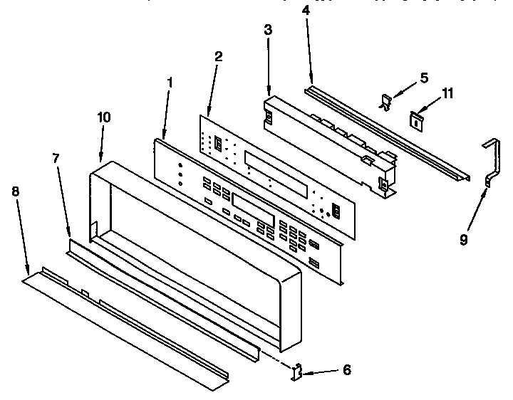 Control Panel Diagram and Parts List for KEBS227BAL0  KitchenAid Wall Oven